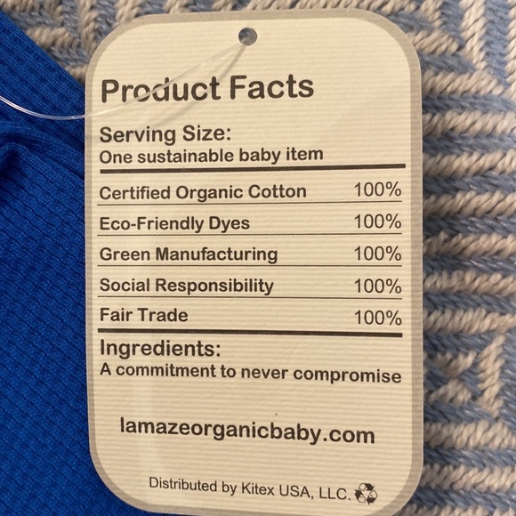NWT Lamaze Organic Cotton Thermal Footie Blue In Size 9M - Picture 5 of 9